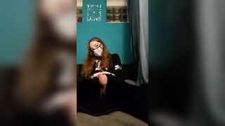 Lovely trans chick milks off and wiggles while jizzing