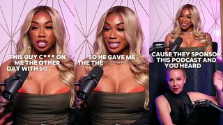 Holly Randall and Leilani Li take turns stuffing a huge load in their mouths