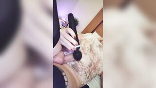 T-Model NATALIA HAZE gropes her TURGID LADY SHAFT BUSSY with her fresh LOVENSE DOMI MASSAGER
