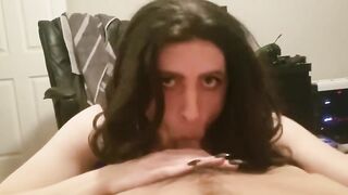 Kelsey, the Slowest of Slowers, gives a POV blowjob for a prize