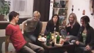 Vintage shemale parties with small-titted beauty and her petite friend