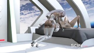 Watch this hot babe get her ass drilled in a wild sex session on a spaceship