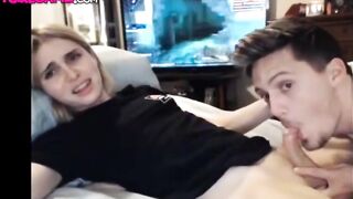 Blonde teen with a towheaded twist gives her man a homemade job vibe