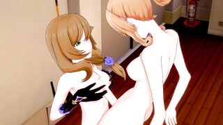 Azamai's big tits and ass can't resist Lisa's hard-on in this hot, verified hentai