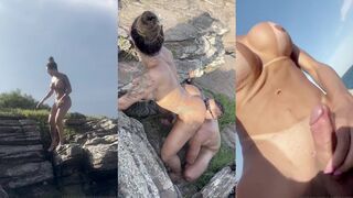 Curvy ladyboy gets pounded outside in public by a hot shemale with a big ass