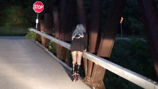 CreaFx Compilation: Silicone Dame Mask in Public BDSM Romp with Blonde and Shemale