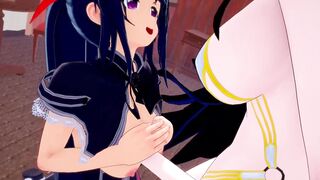 Futa Akeno gets her big tits and ass ravished by DxD's over-the-top futa action
