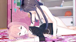 Watch as these busty babes give a kinky handjob and blow in 3D hentai porn