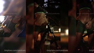 Sexy Candice rides a bike & gives a hot handjob in her own words