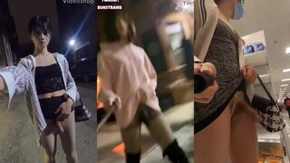 Outdoor compilation of horny brunettes getting off with toys and handjobs in stockings