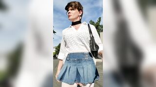 Crystal Dragon's Miniskirt Outshines Herself in Public for Peeping Peek