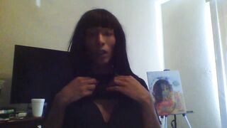 Sade's Solo Session with a Black & Ebony Crossdresser: Tight Latina's Handjob and Sissy Action
