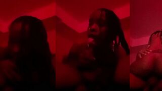 Kimora Creams & Exotica Divine take turns riding a massive black cock & getting creampied